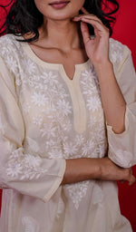 Load image into Gallery viewer, Reet Women's Lucknowi Handcrafted Modal Cotton Chikankari Kurti - HONC0213688