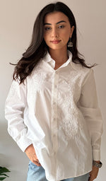 Load image into Gallery viewer, Women's Lakhnavi Handcrafted Cotton Chikankari Top - HONC0376840