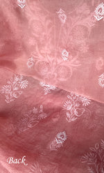 Load image into Gallery viewer, Women's Lakhnavi Handcrafted Pure Organza Chikankari Unstitched Kurta And Dupatta Set- HONC031470