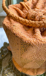 Load image into Gallery viewer, Handcrafted Mustard Chikankari Potli Bag with Mukaish work - HONC060107