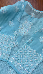 将图像加载到图库查看器中, Women's Lakhnavi Handcrafted Cotton Chikankari Kurti - HONC0274209