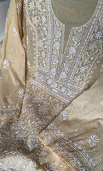 Load image into Gallery viewer, Women's Lakhnavi Handcrafted Mul Chanderi Semi - Stitched Kurta And Dupatta Set - HONC0295396