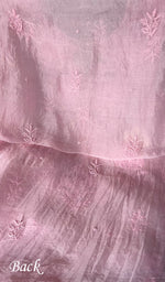 将图像加载到图库查看器中, Women's Lakhnavi Handcrafted Pure Organza Chikankari Unstitched Kurta And Dupatta Set- HONC0269561