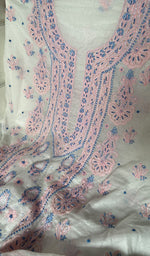 Load image into Gallery viewer, Women's Lakhnavi Handcrafted Mul Chanderi Unstitched Kurta And Dupatta Set - HONC0365504