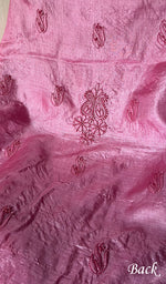 将图像加载到图库查看器中, Women's Lakhnavi Handcrafted Tussar Silk Chikankari Kurta And Dupatta Set - HONC020268