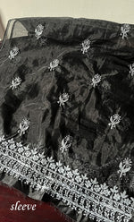 Load image into Gallery viewer, Charvi Women's Lakhnavi Handcrafted Organza Chikankari Unstitched Kurti Fabric - HONC0336177