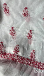 将图像加载到图库查看器中, Women's Lakhnavi Handcrafted Cotton Chikankari Unstitched Kurti Fabric - HONC0284316