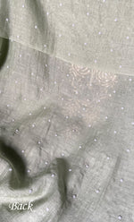 Load image into Gallery viewer, Women's Lakhnavi Handcrafted Mul Chanderi Unstitched Chikankari Full Suit Material - HONC0311937