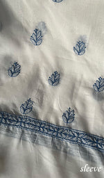 将图像加载到图库查看器中, Women's Lakhnavi Handcrafted Cotton Chikankari Unstitched Kurti Fabric - HONC0284327
