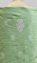 将图像加载到图库查看器中, Women's Lakhnavi Handcrafted Cotton Chikankari Suit Material - HONC0217829