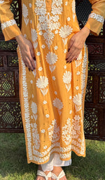 将图像加载到图库查看器中, Asma Women's Lucknowi Handcrafted Crepe Chikankari Kurti- HONC0168759