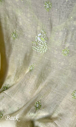 Load image into Gallery viewer, Firdauz Women's Lakhnavi Handcrafted Mul Chanderi Unstitched Kurta And Dupatta Set - HONC0302266