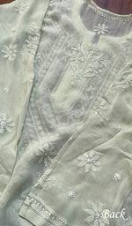 将图像加载到图库查看器中, Women's Lakhnavi Handcrafted Viscose Georgette Chikankari Kurti- HONC0244743
