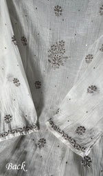 Load image into Gallery viewer, Saziya Women's Lakhnavi Handcrafted Mul Chanderi Semi - Stitched Kurta And Dupatta Set - HONC0300392