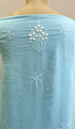 Load image into Gallery viewer, Women's Lakhnavi Handcrafted Modal Cotton Chikankari Kurta Dupatta- HONC0159565