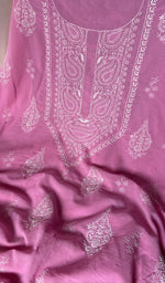 Load image into Gallery viewer, Women's Lakhnavi Handcrafted Pure Cotton Unstitched Kurta And Dupatta Set - HONC0185419