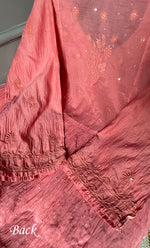 Load image into Gallery viewer, Women's Lakhnavi Handcrafted Mul Chanderi Semi - stitched Kurta And Dupatta Set- HONC0294463