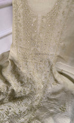 Load image into Gallery viewer, Women's Lakhnavi Handcrafted Mul Chanderi Unstitched Chikankari Full Suit Material - HONC0324472