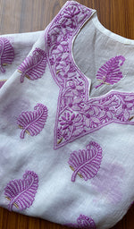 将图像加载到图库查看器中, Women's Lakhnavi Handcrafted Cotton Chikankari Kurti - NC3901