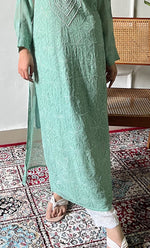 Load image into Gallery viewer, Women's Lakhnavi Handcrafted Viscose Georgette Chikankari Kurti - HONC0318834