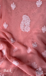 Load image into Gallery viewer, Women's Lakhnavi Handcrafted Unstitched Faux-Georgette Chikankari Suit Material - HONC0263373