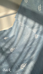 将图像加载到图库查看器中, Women's Lakhnavi Handcrafted Munga Silk Chikankari Kurta And Dupatta Set - HONC0278882