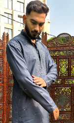 Load image into Gallery viewer, Men's Lucknowi Handcrafted Cotton Chikankari Kurta - HONC0324702