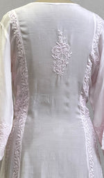 Load image into Gallery viewer, Women's Lucknowi Handcrafted Muslin Chikankari Kurti - HONC0204800
