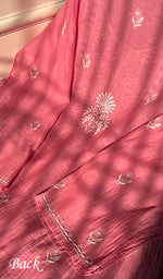 将图像加载到图库查看器中, Women's Lakhnavi Handcrafted Mul Chanderi Semi - Stitched Kurta And Dupatta Set - HONC0265366