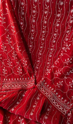 Load image into Gallery viewer, Laiba Women's Lakhnavi Handcrafted Mul Chanderi Semi - Stitched Anarkali And Dupatta Set - HONC0271849