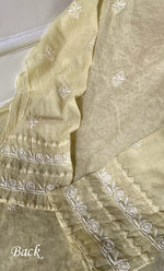 Load image into Gallery viewer, Women's Lakhnavi Handcrafted Mul Chanderi Semi - stitched Kurta And Dupatta Set- HONC0305144