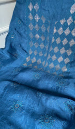 Load image into Gallery viewer, Sneha Women's Lakhnavi Handcrafted Pure Organza Chikankari Unstitched Kurta And Dupatta Set- HONC0351778