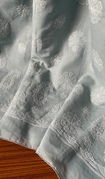 Load image into Gallery viewer, Fairoz Women's Lakhnavi Handcrafted Cotton Chikankari Saree - HONC0232515