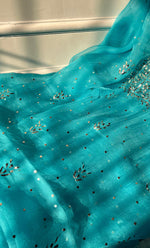 将图像加载到图库查看器中, Marifa Women's Lakhnavi Handcrafted Pure Organza Chikankari Unstitched Kurta And Dupatta Set- HONC0292531