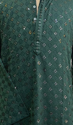 Load image into Gallery viewer, Men's Faux-Georgette Hakoba Kurta - HONC0188696