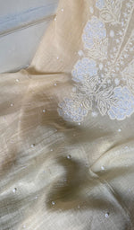Load image into Gallery viewer, Women's Lakhnavi Handcrafted Mul Chanderi Unstitched Kurta And Dupatta Set - HONC0363913