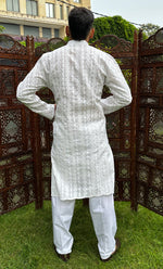 Load image into Gallery viewer, Men's Lucknowi Handcrafted Cotton Chikankari Kurta - HONC0283972