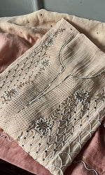 Load image into Gallery viewer, Fauzia Women's Lakhnavi Handcrafted Mul Chanderi Semi - Stitched Kurta And Dupatta Set - HONC0319602