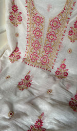 Load image into Gallery viewer, Women's Lakhnavi Handcrafted Mul Chanderi Unstitched Kurta And Dupatta Set - HONC0266914
