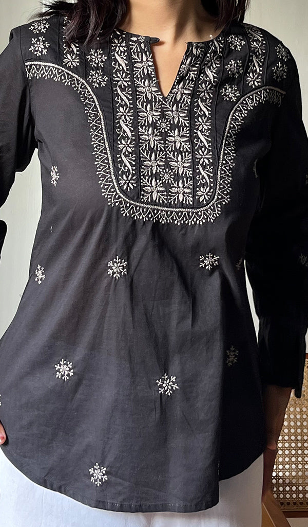 Nasrin Women's Lucknowi Handcrafted Cotton Chikankari Top - HONC0276620