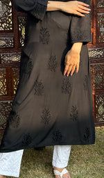 将图像加载到图库查看器中, Women's Lucknowi Handcrafted Modal Cotton Chikankari Kurti - HONC02258550
