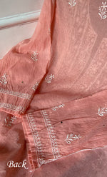 Load image into Gallery viewer, Women's Lakhnavi Handcrafted Mul Chanderi Semi - Stitched Kurta And Dupatta Set- HONC0305141