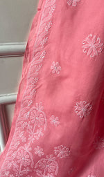 Load image into Gallery viewer, Women's Lakhnavi Handcrafted Cotton Chikankari Saree - HONC0232513