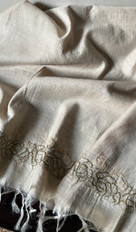 Load image into Gallery viewer, Women's Lakhnavi Handcrafted Munga Silk Chikankari Dupatta - HONC01252245