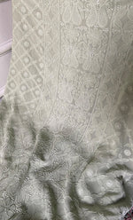 将图像加载到图库查看器中, Women's Lakhnavi Handcrafted Viscose Georgette Unstitched Chikankari Full Suit Material - HONC0319627