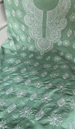 Load image into Gallery viewer, Women's Lakhnavi Handcrafted Cotton Unstitched Chikankari Suit Material - HONC0360794