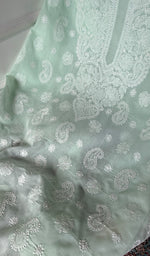 Load image into Gallery viewer, Women's Lakhnavi Handcrafted Cotton Chikankari Unstitched Kurti Fabric - HONC0367467