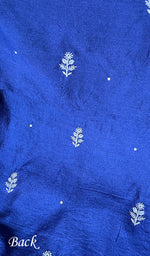 将图像加载到图库查看器中, Women's Lakhnavi Handcrafted Munga Silk Chikankari Kurta And Dupatta Set- HONC0273488