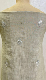 Load image into Gallery viewer, Women's Lakhnavi Handcrafted Mul Chanderi Chikankari Semi Stitched Kurta And Dupatta Set- HONC0144339