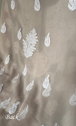 将图像加载到图库查看器中, Laila Women's Lucknowi Handcrafted Faux-Georgette Unstitched Chikankari Suit Material - HONC0330381